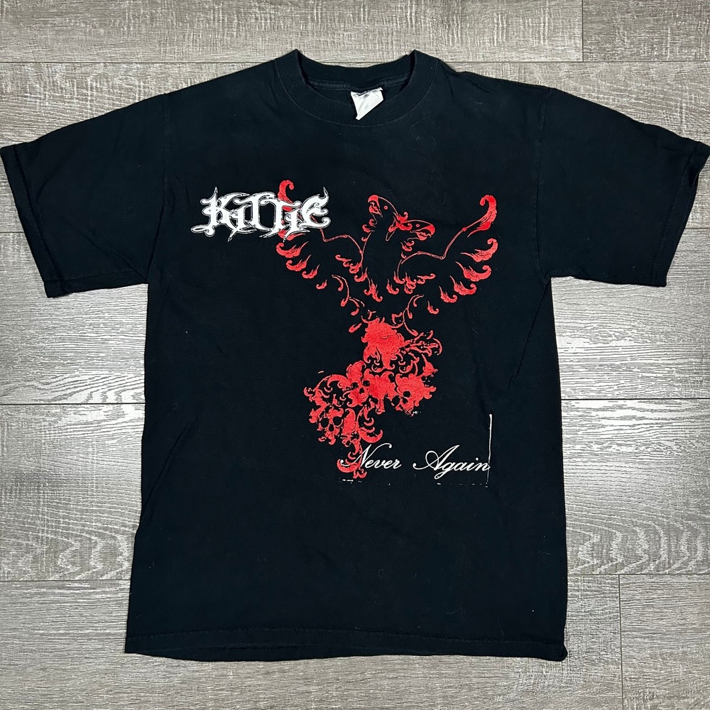 Kittie Never Again Tour 2006 Band T-Shirt Mens Medium Black Red Phoenix Graphic